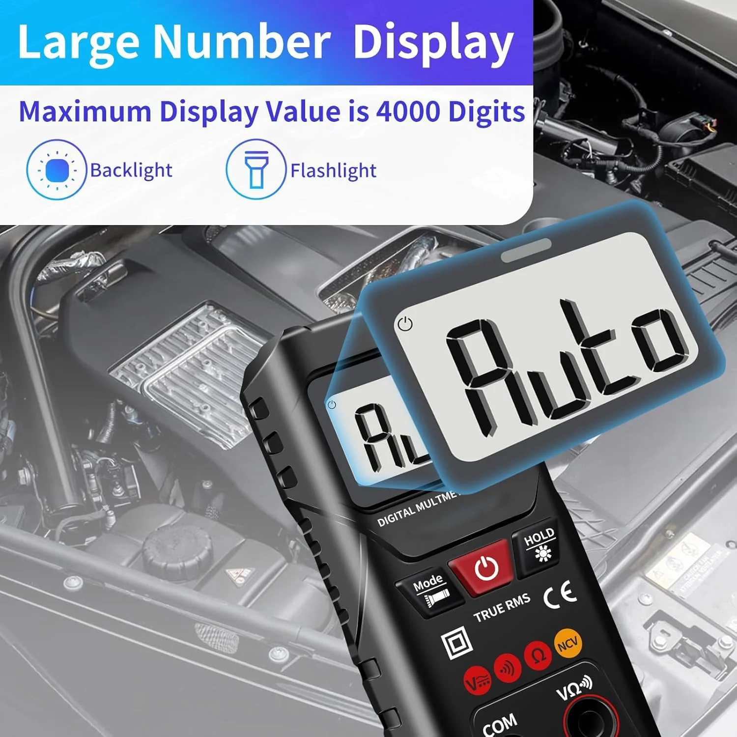 مولتی متر دیجیتال، 4000 رقم، اندازه گیری هوشمند، ولت متر با دامنه خودکار، تستر ولتاژ با عملکرد ولتاژ غیر تماسی، اندازه گیری ولتاژ AC/DC، مقاومت، پیوستگی برای لوازم خانگی خودرو مولتی متر دیجیتال، 4000 رقم، اندازه گیری هوشمند، ولت متر با دامنه خودکار، تستر ولتاژ با عملکرد ولتاژ غیر تماسی، اندازه گیری ولتاژ AC/DC، مقاومت، پیوستگی برای لوازم خانگی خودرو