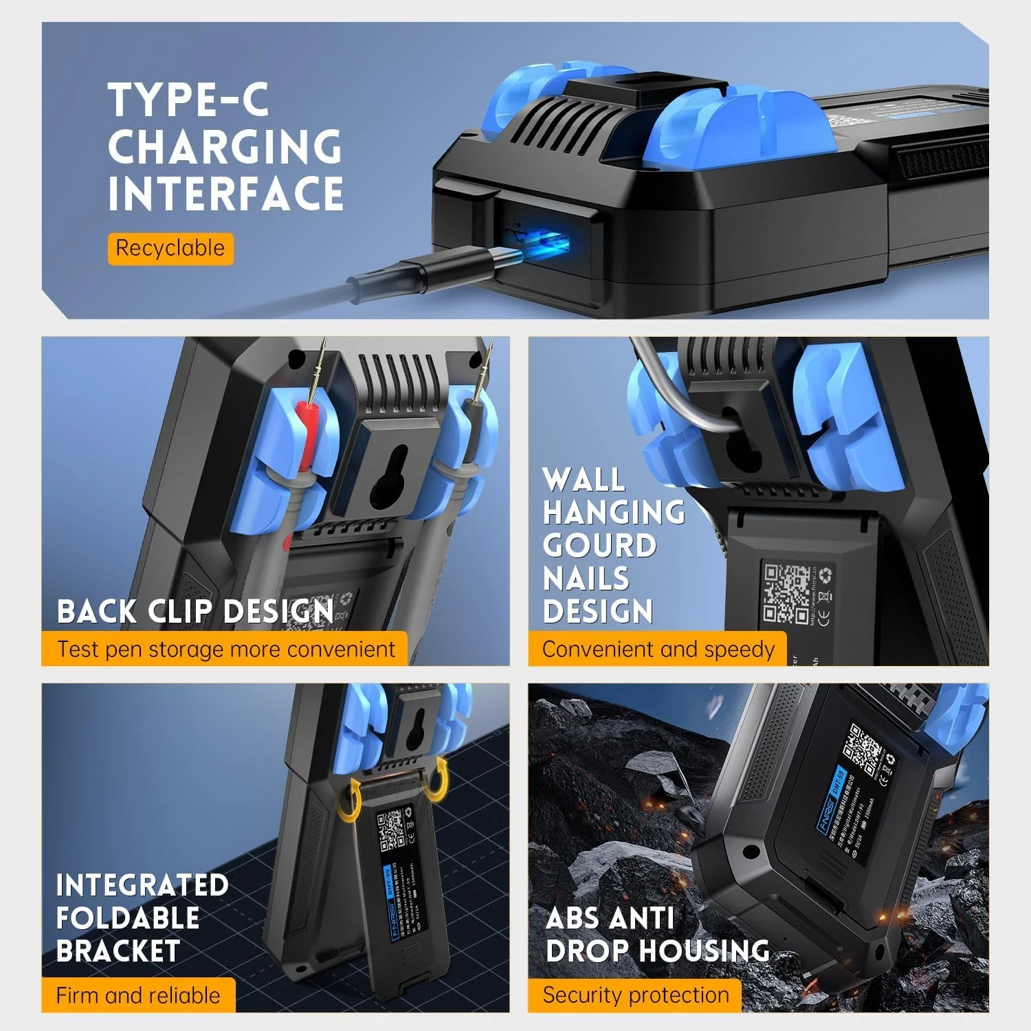 مولتی متر دیجیتال Azonee، 10000 شمارش، ولت متر خودکار، تستر ولتاژ هوشمند 1000 ولت 10 آمپر AC/DC با حالت ضبط و نظارت بر داده ها، برای مقاومت، ظرفیت، دیود مولتی متر دیجیتال Azonee، 10000 شمارش، ولت متر خودکار، تستر ولتاژ هوشمند 1000 ولت 10 آمپر AC/DC با حالت ضبط و نظارت بر داده ها، برای مقاومت، ظرفیت، دیود