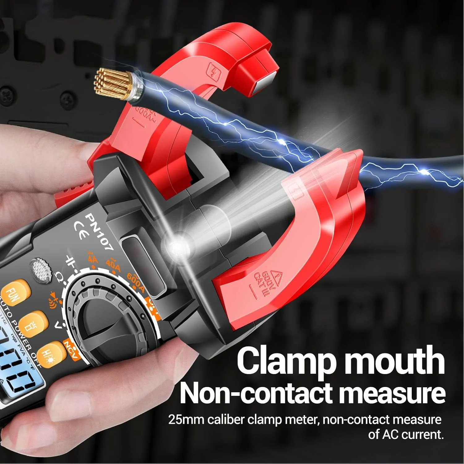 آمپرمتر کلمپی دیجیتال Jectse 600A AC DC مولتی متر تستر 5999 شمارنده برای کار برق، HVAC، خودرو با چراغ قوه، صفحه نمایش با نور پس زمینه و نشانگر NCV آمپرمتر کلمپی دیجیتال Jectse 600A AC DC مولتی متر تستر 5999 شمارنده برای کار برق، HVAC، خودرو با چراغ قوه، صفحه نمایش با نور پس زمینه و نشانگر NCV