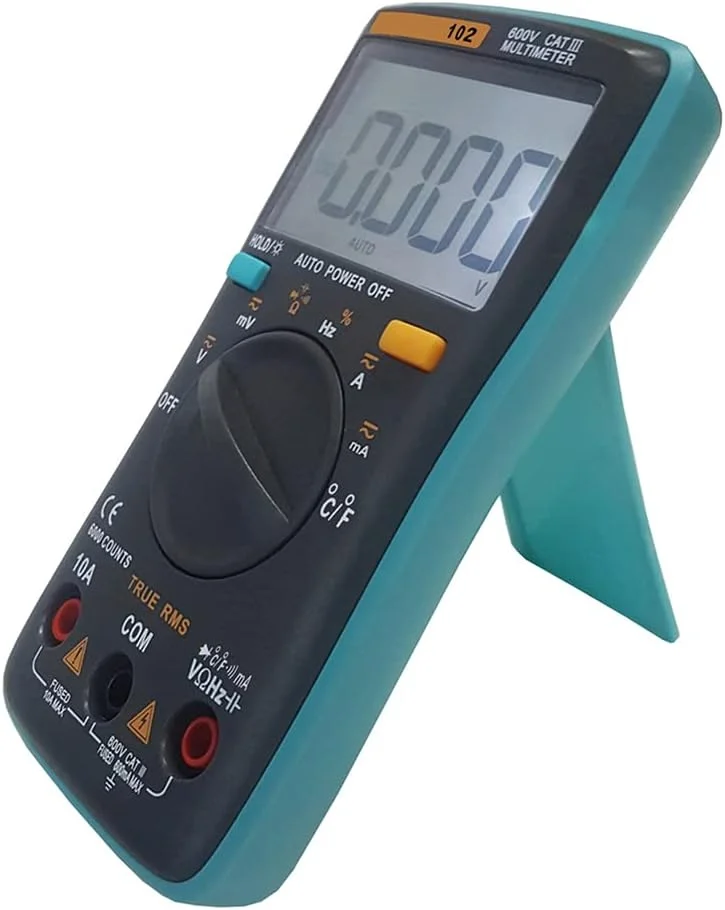 مولتی متر دیجیتال LCD چند منظوره OUNA مدل RM102 True RMS DMM برای اندازه گیری ولتاژ AC/DC، مقاومت، دیود، ظرفیت خازنی، تست دما، تشخیص خودکار قطبیت، آمپرمتر مولتی متر دیجیتال LCD چند منظوره OUNA مدل RM102 True RMS DMM برای اندازه گیری ولتاژ AC/DC، مقاومت، دیود، ظرفیت خازنی، تست دما، تشخیص خودکار قطبیت، آمپرمتر