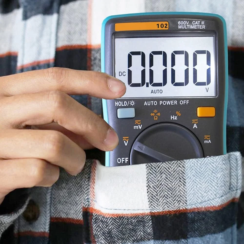 مولتی متر دیجیتال LCD چند منظوره OUNA مدل RM102 True RMS DMM برای اندازه گیری ولتاژ AC/DC، مقاومت، دیود، ظرفیت خازنی، تست دما، تشخیص خودکار قطبیت، آمپرمتر مولتی متر دیجیتال LCD چند منظوره OUNA مدل RM102 True RMS DMM برای اندازه گیری ولتاژ AC/DC، مقاومت، دیود، ظرفیت خازنی، تست دما، تشخیص خودکار قطبیت، آمپرمتر