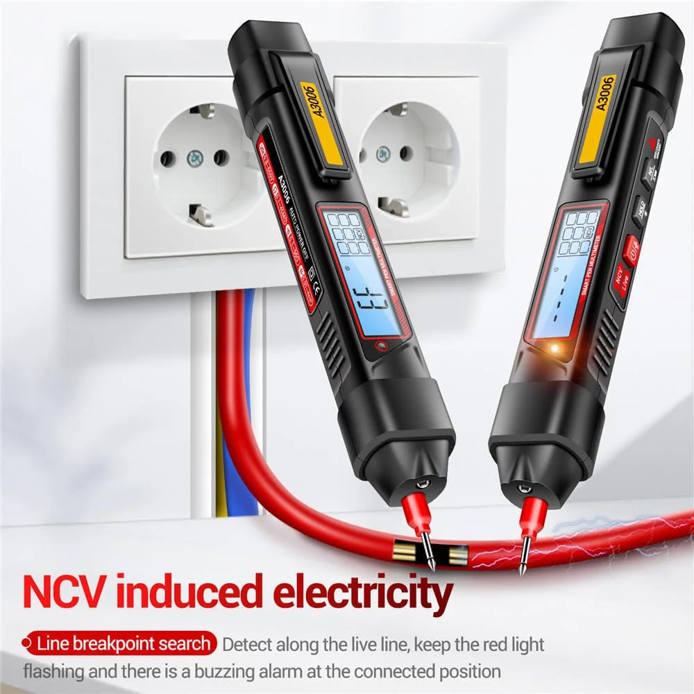 مولتی متر قلمی چند منظوره NALACAL A3006 Pro با 4000 رقم - تستر ولتاژ AC/DC، اهم، هرتز، تشخیص سیم فاز، ابزار الکتریکی دیجیتال با صفحه نمایش LCD دارای نور پس زمینه، جمع و جور و قابل حمل مولتی متر قلمی چند منظوره NALACAL A3006 Pro با 4000 رقم - تستر ولتاژ AC/DC، اهم، هرتز، تشخیص سیم فاز، ابزار الکتریکی دیجیتال با صفحه نمایش LCD دارای نور پس زمینه، جمع و جور و قابل حمل