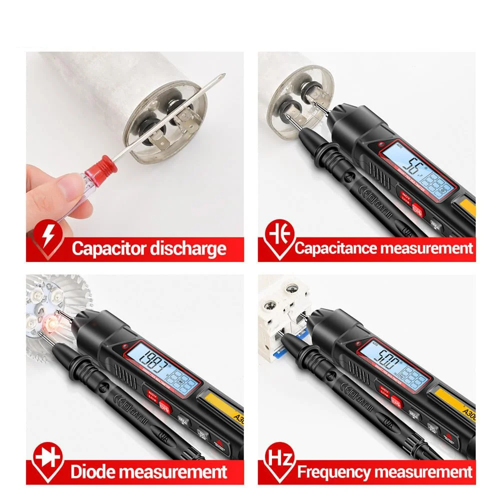 مولتی متر قلمی چند منظوره NALACAL A3006 Pro با 4000 رقم - تستر ولتاژ AC/DC، اهم، هرتز، تشخیص سیم فاز، ابزار الکتریکی دیجیتال با صفحه نمایش LCD دارای نور پس زمینه، جمع و جور و قابل حمل مولتی متر قلمی چند منظوره NALACAL A3006 Pro با 4000 رقم - تستر ولتاژ AC/DC، اهم، هرتز، تشخیص سیم فاز، ابزار الکتریکی دیجیتال با صفحه نمایش LCD دارای نور پس زمینه، جمع و جور و قابل حمل