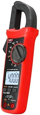 آمپرمتر کلمپی دیجیتال یونی تی مدل UT201+، تستر جریان AC/DC، مولتی متر کلمپی، تستر مقاومت و فرکانس