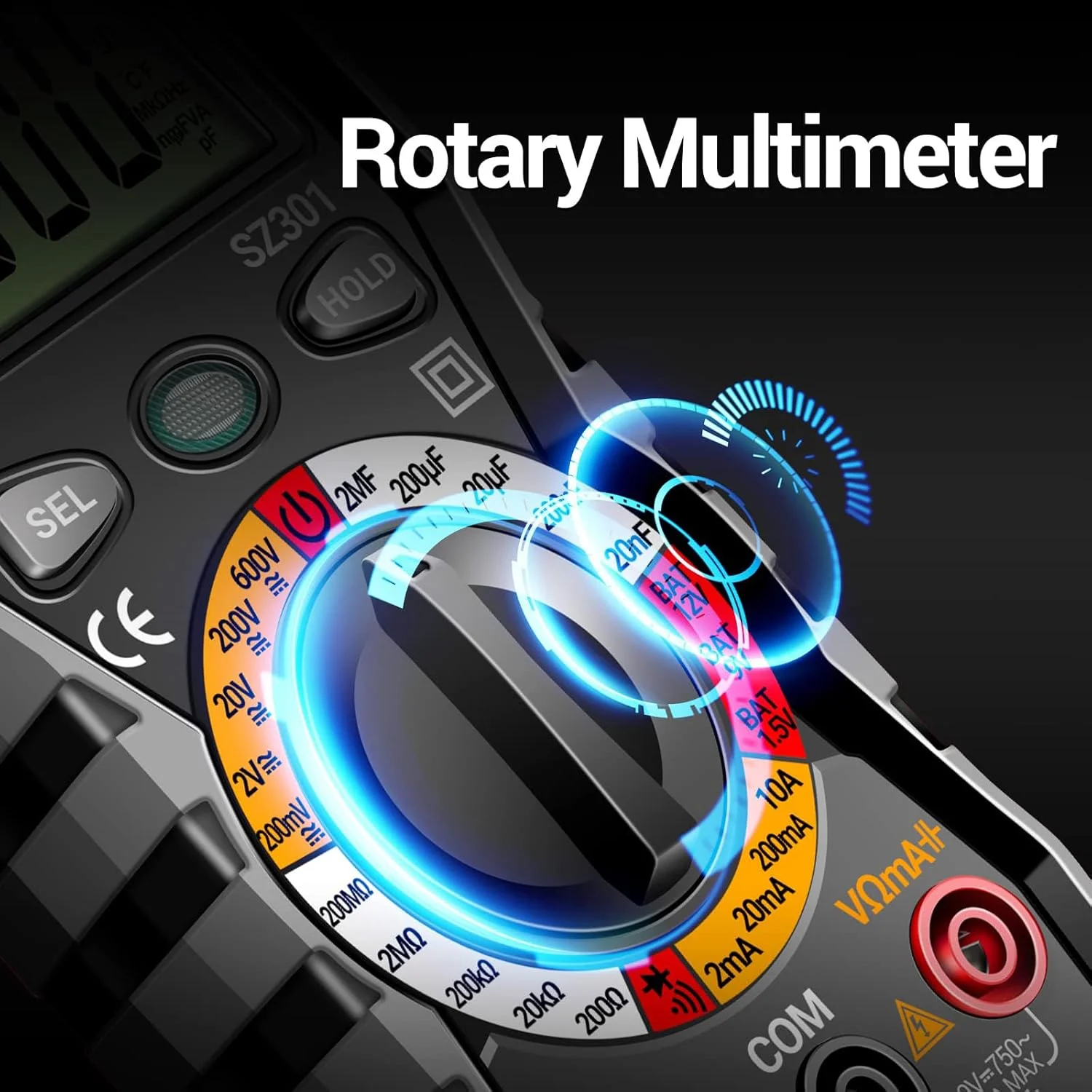 مولتی متر دیجیتال TERRIFI به همراه کیف، اندازه گیری ولتاژ DC/AC، جریان، مقاومت، پیوستگی، دیودها، اهم ولت آمپر متر، ابزار الکتریکی برای پریزهای خانگی، تست باتری خودرو مولتی متر دیجیتال TERRIFI به همراه کیف، اندازه گیری ولتاژ DC/AC، جریان، مقاومت، پیوستگی، دیودها، اهم ولت آمپر متر، ابزار الکتریکی برای پریزهای خانگی، تست باتری خودرو