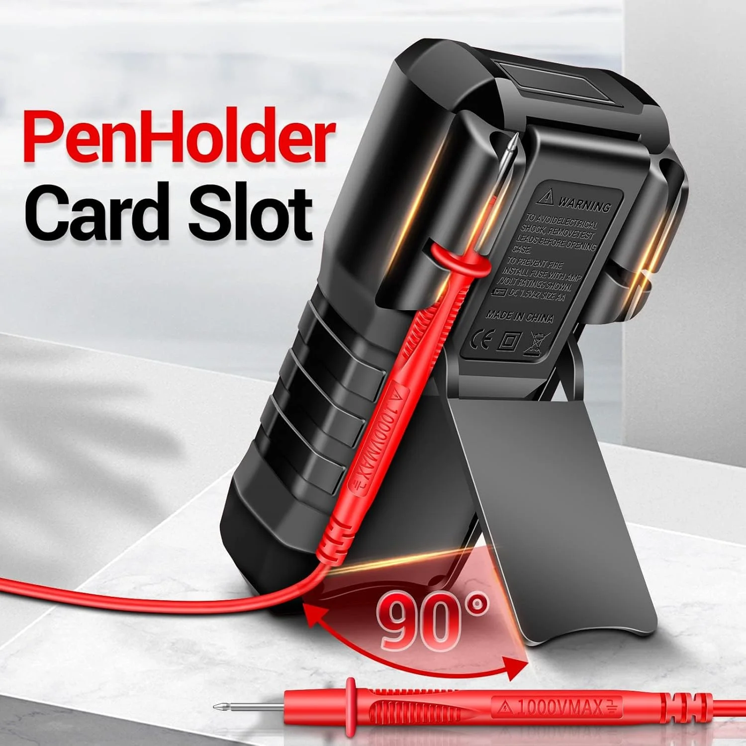 مولتی متر دیجیتال TERRIFI به همراه کیف، اندازه گیری ولتاژ DC/AC، جریان، مقاومت، پیوستگی، دیودها، اهم ولت آمپر متر، ابزار الکتریکی برای پریزهای خانگی، تست باتری خودرو مولتی متر دیجیتال TERRIFI به همراه کیف، اندازه گیری ولتاژ DC/AC، جریان، مقاومت، پیوستگی، دیودها، اهم ولت آمپر متر، ابزار الکتریکی برای پریزهای خانگی، تست باتری خودرو