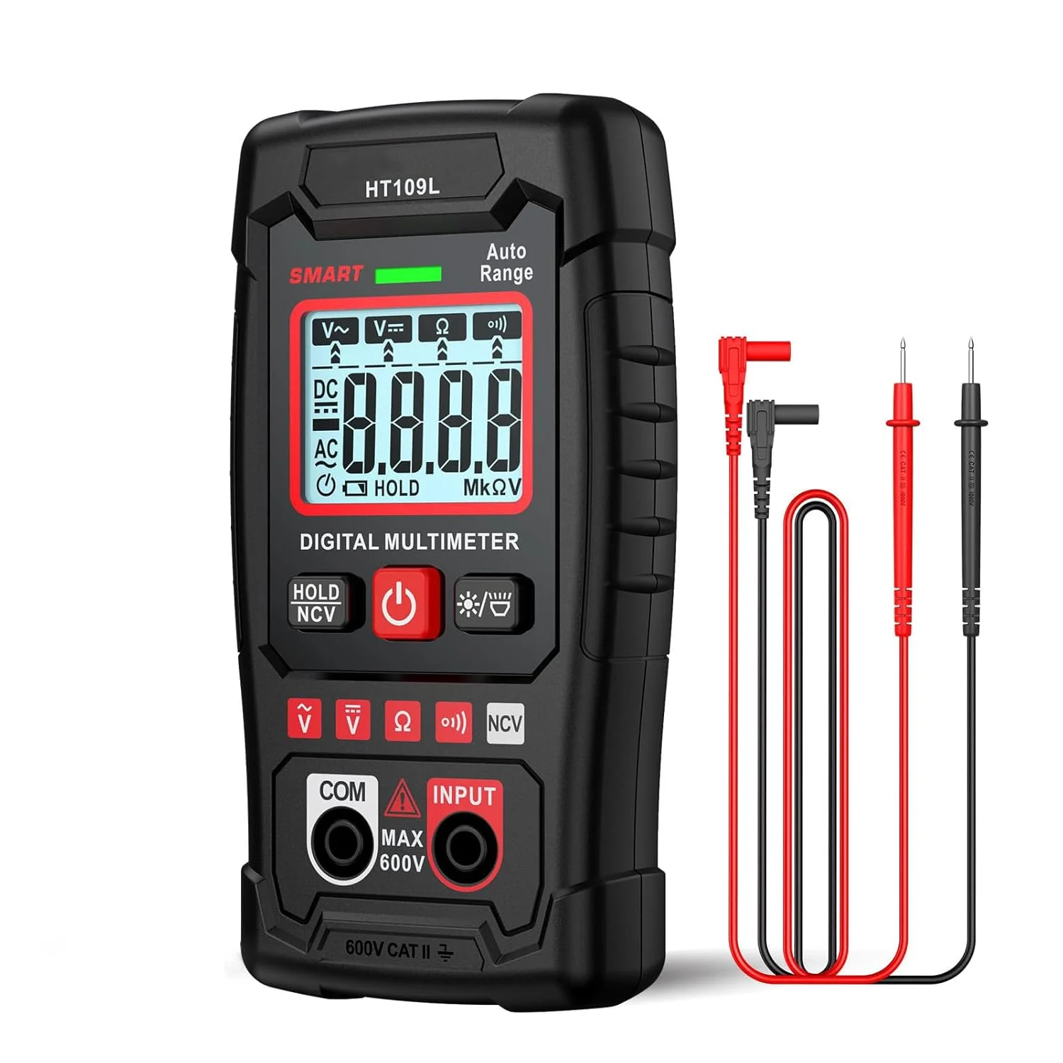 مولتی متر دیجیتال آزونی، 4000 شمارنده اندازه گیری هوشمند با ولتاژ غیر تماسی، ولتاژ AC/DC، مقاومت، دیود، پیوستگی و عملکردهای تست سیم زنده مولتی متر دیجیتال آزونی، 4000 شمارنده اندازه گیری هوشمند با ولتاژ غیر تماسی، ولتاژ AC/DC، مقاومت، دیود، پیوستگی و عملکردهای تست سیم زنده