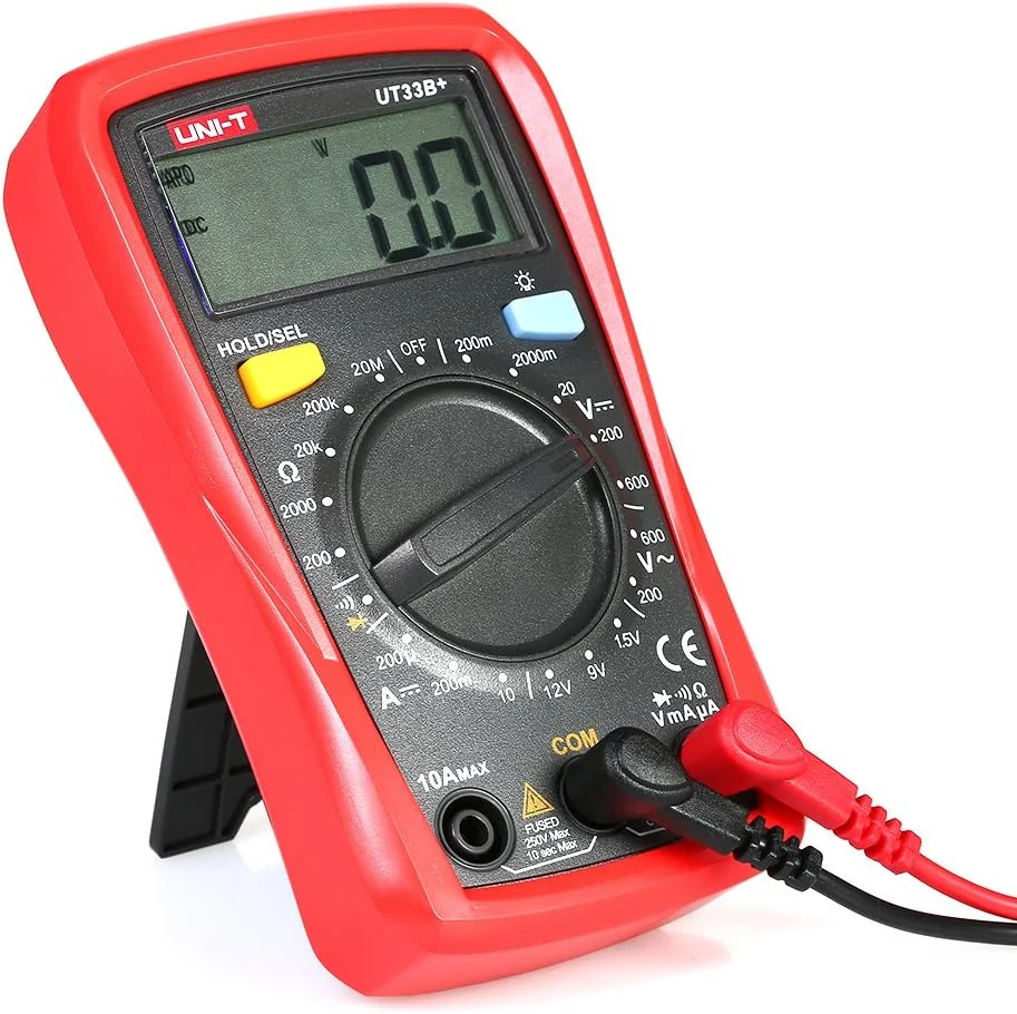 مولتی متر دیجیتال دستی ال سی دی UNI-T UT33B+، تستر ولتاژ DC/AC، آمپرمتر جریان DC و مقاومت