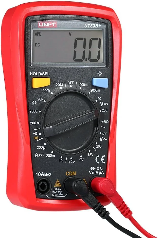 مولتی متر دیجیتال دستی ال سی دی UNI-T UT33B+، تستر ولتاژ DC/AC، آمپرمتر جریان DC و مقاومت