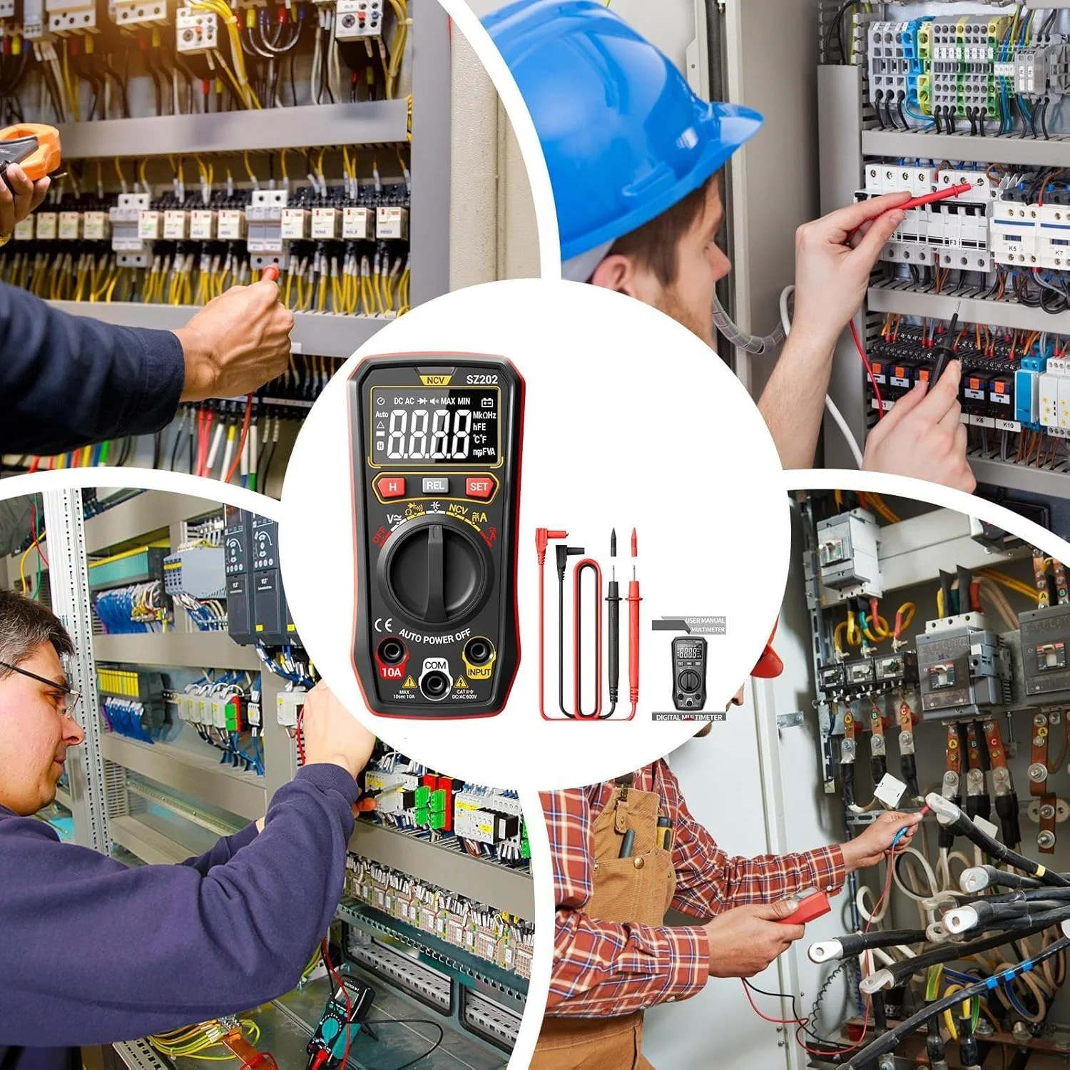 تستر مولتی متر دیجیتال، ابزار اندازه گیری ولتاژ پریز برق، ابزار اندازه گیری خازن الکتریکی همه کاره برای متخصصان، علاقه مندان و مبتدیان