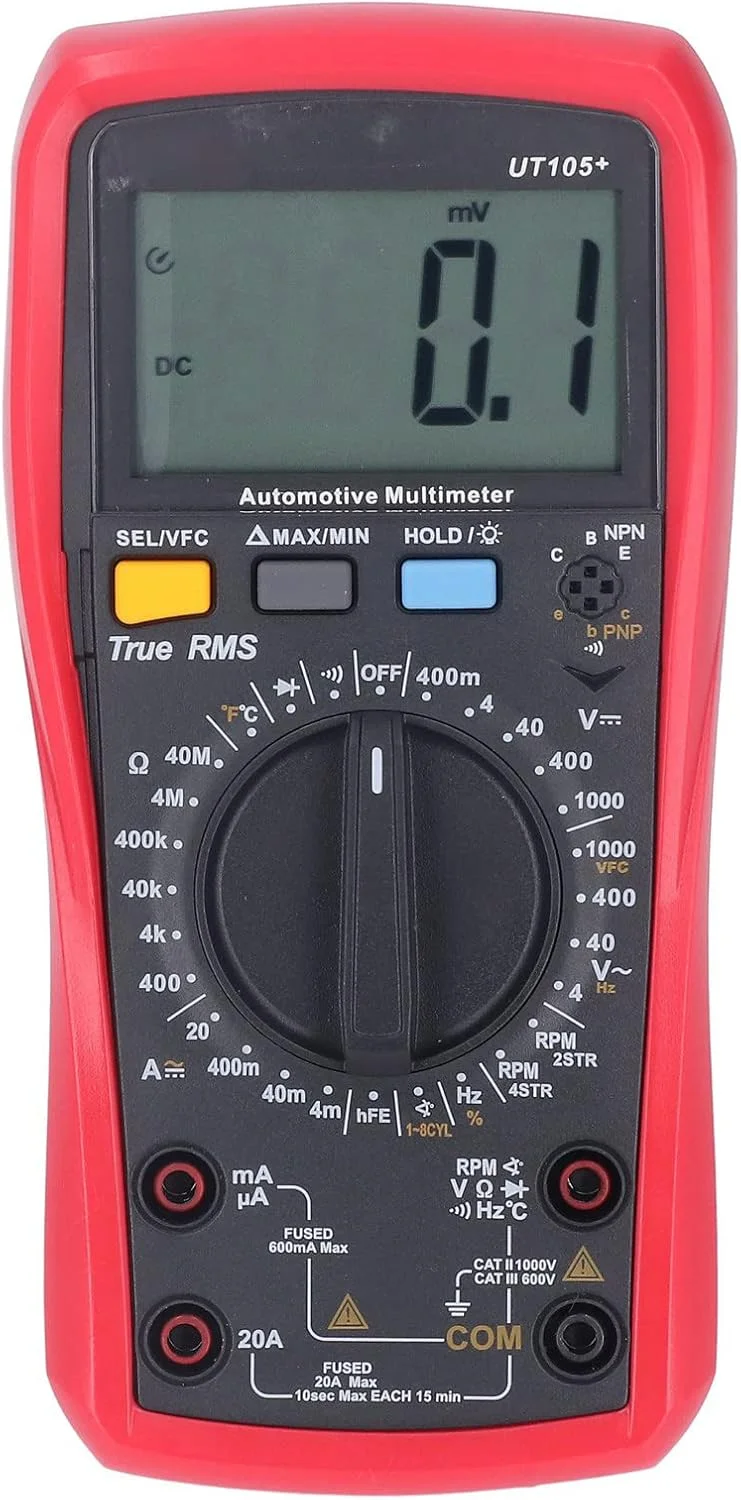 ولت متر، مولتی متر دیجیتال برای اندازه گیری ولتاژ، جریان و دما، مناسب برای تعمیر و نگهداری، برای صنایع الکترونیک، مصارف خانگی و خودرو ولت متر، مولتی متر دیجیتال برای اندازه گیری ولتاژ، جریان و دما، مناسب برای تعمیر و نگهداری، برای صنایع الکترونیک، مصارف خانگی و خودرو