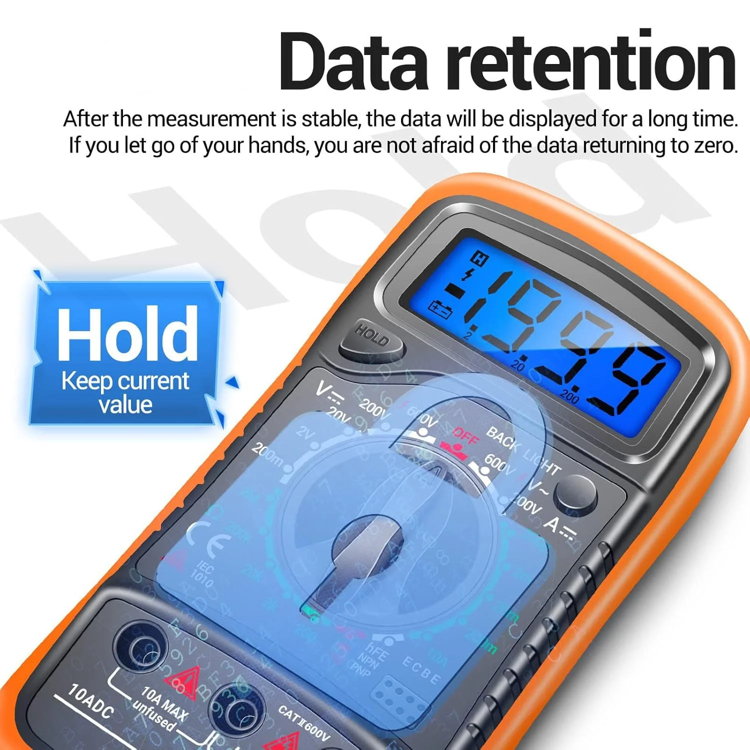 مولتی متر دیجیتال NALACAL با نور پس زمینه LCD، مولتی متر دیجیتال قابل حمل، اندازه گیری ولت متر DC AC و تستر اهم ولت آمپر، ولتاژ، جریان، مقاومت، پیوستگی (با تست سیم برق و باتری) مولتی متر دیجیتال NALACAL با نور پس زمینه LCD، مولتی متر دیجیتال قابل حمل، اندازه گیری ولت متر DC AC و تستر اهم ولت آمپر، ولتاژ، جریان، مقاومت، پیوستگی (با تست سیم برق و باتری)