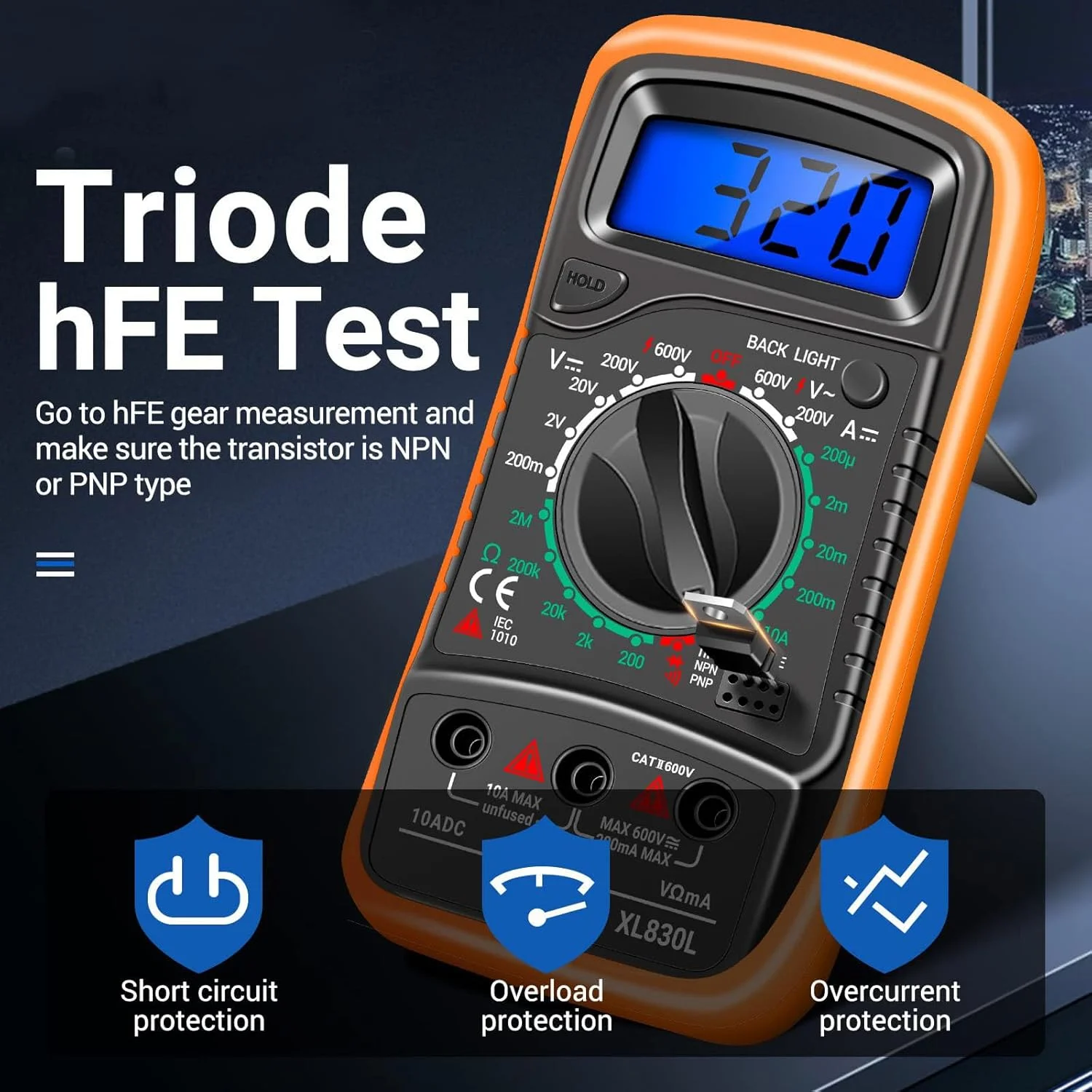 مولتی متر دیجیتال NALACAL با نور پس زمینه LCD، مولتی متر دیجیتال قابل حمل، اندازه گیری ولت متر DC AC و تستر اهم ولت آمپر، ولتاژ، جریان، مقاومت، پیوستگی (با تست سیم برق و باتری) مولتی متر دیجیتال NALACAL با نور پس زمینه LCD، مولتی متر دیجیتال قابل حمل، اندازه گیری ولت متر DC AC و تستر اهم ولت آمپر، ولتاژ، جریان، مقاومت، پیوستگی (با تست سیم برق و باتری)