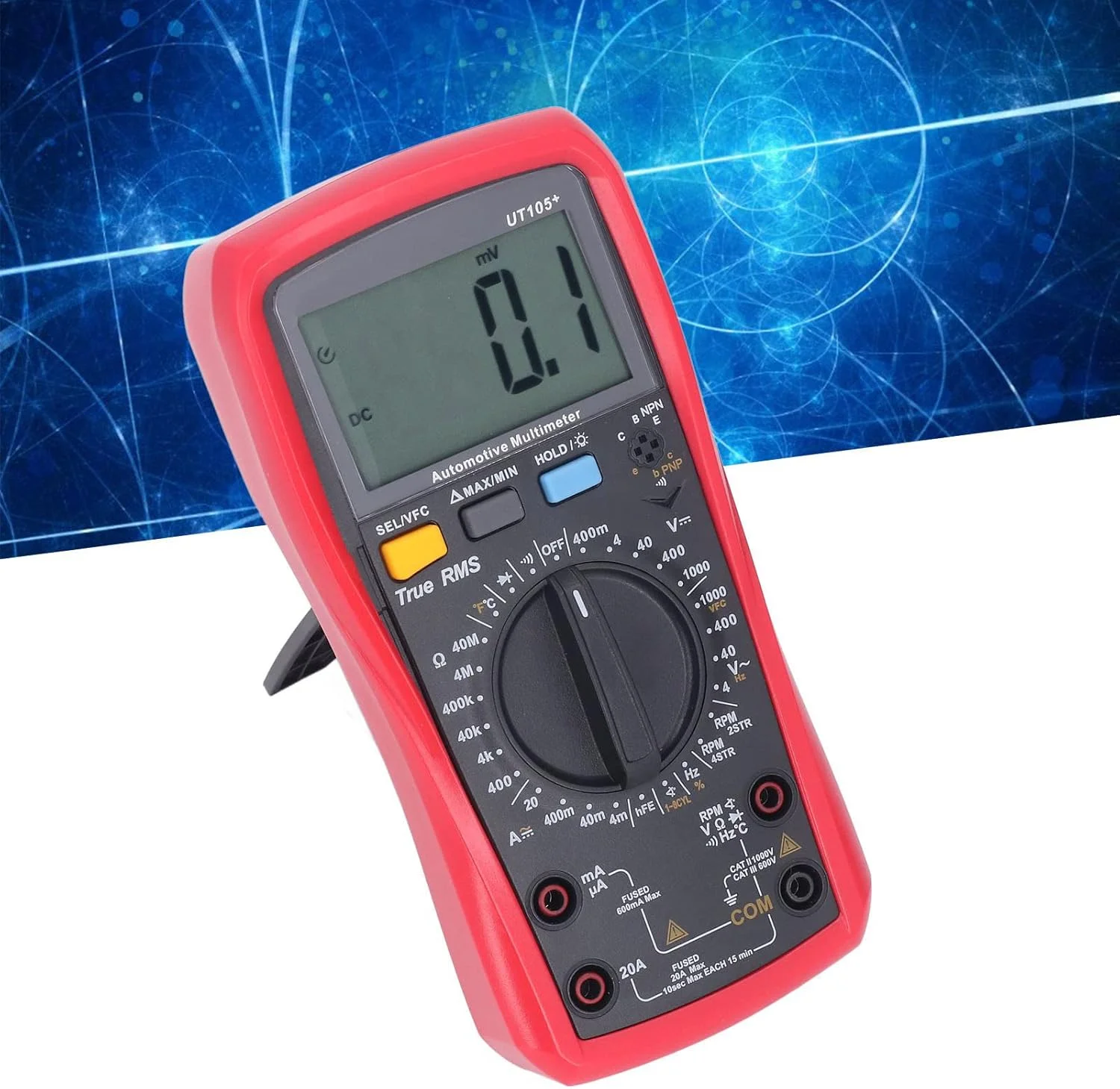 ولت متر، مولتی متر دیجیتال برای اندازه گیری ولتاژ، جریان و دما، مناسب برای تعمیر و نگهداری، برای صنایع الکترونیک، مصارف خانگی و خودرو