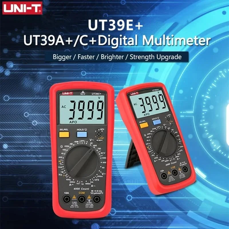 مولتی متر دیجیتال مدرن UNI-T-UT39A+ (ظرفیت خازنی 10mF) - 1000VDC و 750 VAC (حداکثر 10 آمپر). مولتی متر دیجیتال مدرن UNI-T-UT39A+ (ظرفیت خازنی 10mF) - 1000VDC و 750 VAC (حداکثر 10 آمپر).