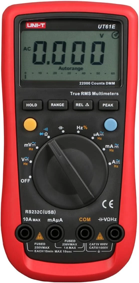 مولتی متر دیجیتال UNI-T NCV 1000V True RMS AC/DC ولتاژ جریان مقاومت خازن تستر 22000 شمارنده نمایشگر مولتی متر تستر UT61E مولتی متر دیجیتال UNI-T NCV 1000V True RMS AC/DC ولتاژ جریان مقاومت خازن تستر 22000 شمارنده نمایشگر مولتی متر تستر UT61E
