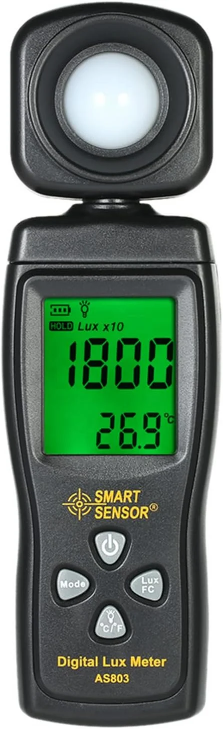 نورسنج دیجیتال دستی SKEIDO AS803، ابزار تست روشنایی 1-200000 لوکس، فتومتر، طیف سنج، اکتینومتر نورسنج دیجیتال دستی SKEIDO AS803، ابزار تست روشنایی 1-200000 لوکس، فتومتر، طیف سنج، اکتینومتر