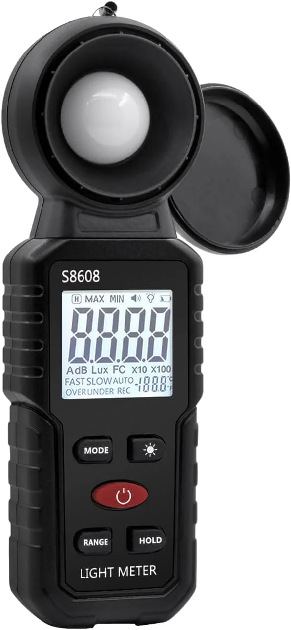 نورسنج دیجیتال PINKE، ابزار اندازه گیری روشنایی با صفحه نمایش LCD، اندازه گیری نور 0.1-200,000 لوکس برای فضاهای داخلی و خارجی، گیاهان و عکاسی نورسنج دیجیتال PINKE، ابزار اندازه گیری روشنایی با صفحه نمایش LCD، اندازه گیری نور 0.1-200,000 لوکس برای فضاهای داخلی و خارجی، گیاهان و عکاسی