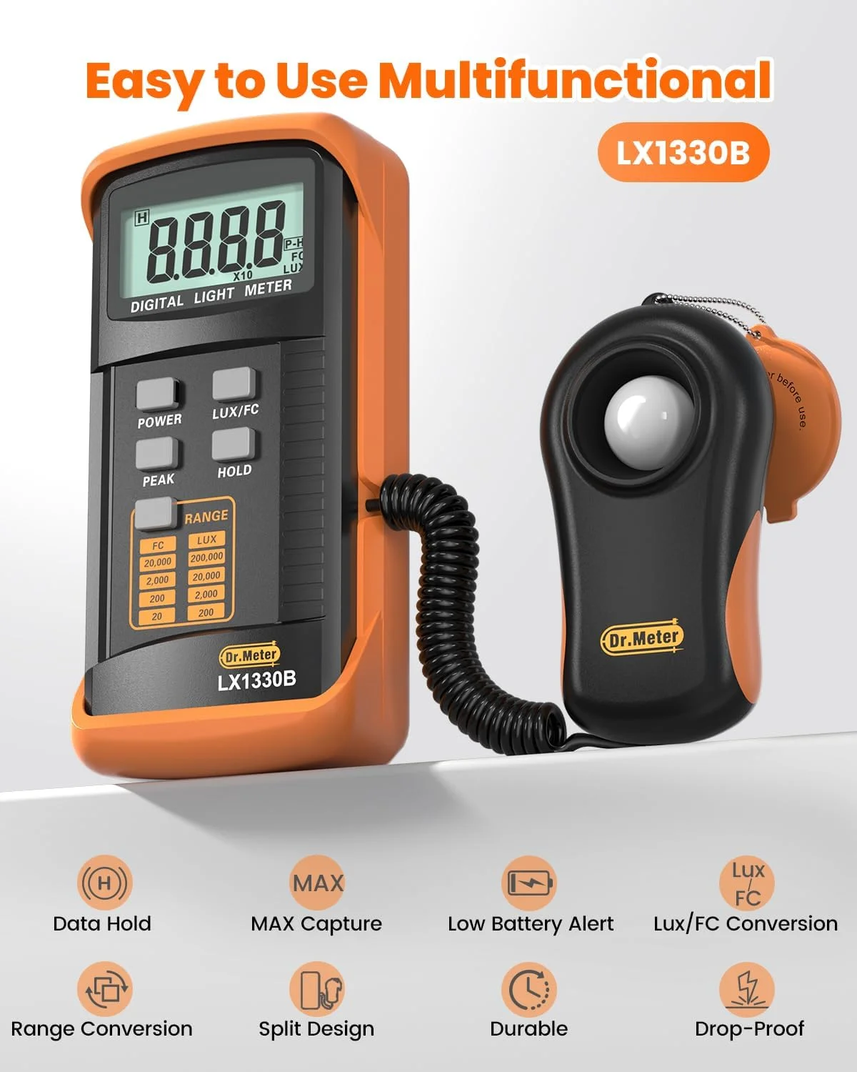 نور سنج دیجیتال دکتر Meter LX1330B، 0-200,000 لوکس نور سنج دیجیتال دکتر Meter LX1330B، 0-200,000 لوکس