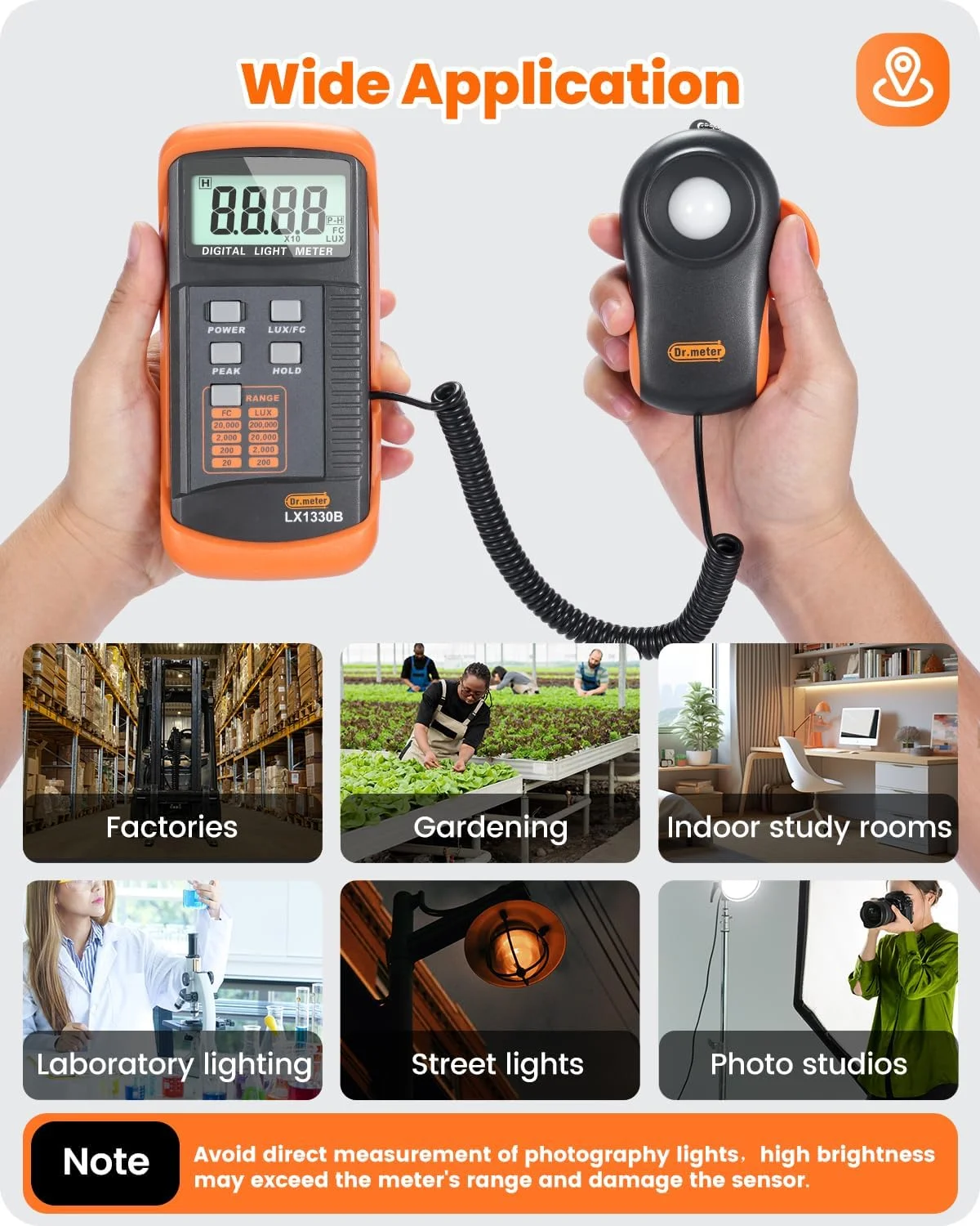 نور سنج دیجیتال دکتر Meter LX1330B، 0-200,000 لوکس نور سنج دیجیتال دکتر Meter LX1330B، 0-200,000 لوکس