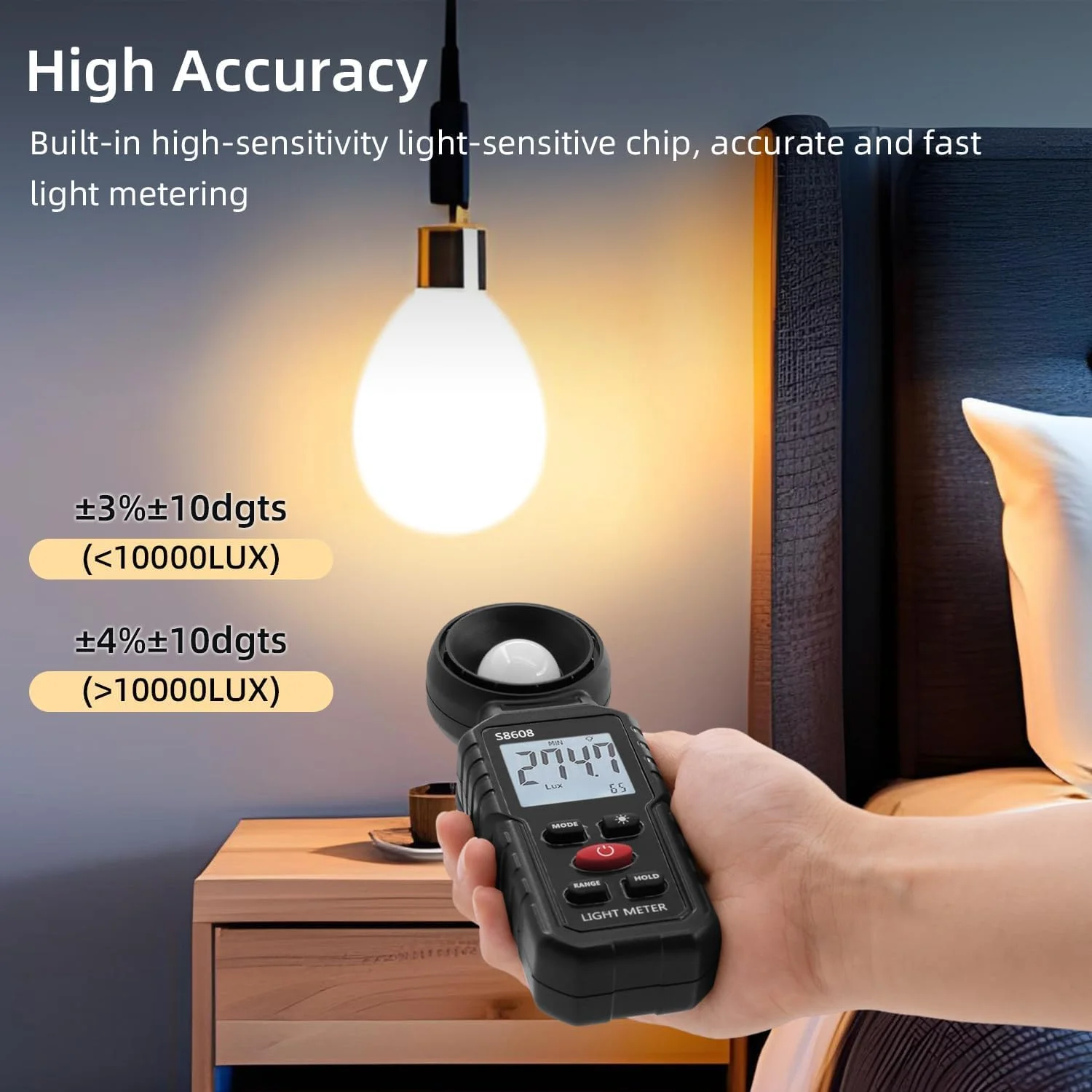 نورسنج دیجیتال PINKE، ابزار اندازه گیری روشنایی با صفحه نمایش LCD، اندازه گیری نور 0.1-200,000 لوکس برای فضاهای داخلی و خارجی، گیاهان و عکاسی نورسنج دیجیتال PINKE، ابزار اندازه گیری روشنایی با صفحه نمایش LCD، اندازه گیری نور 0.1-200,000 لوکس برای فضاهای داخلی و خارجی، گیاهان و عکاسی