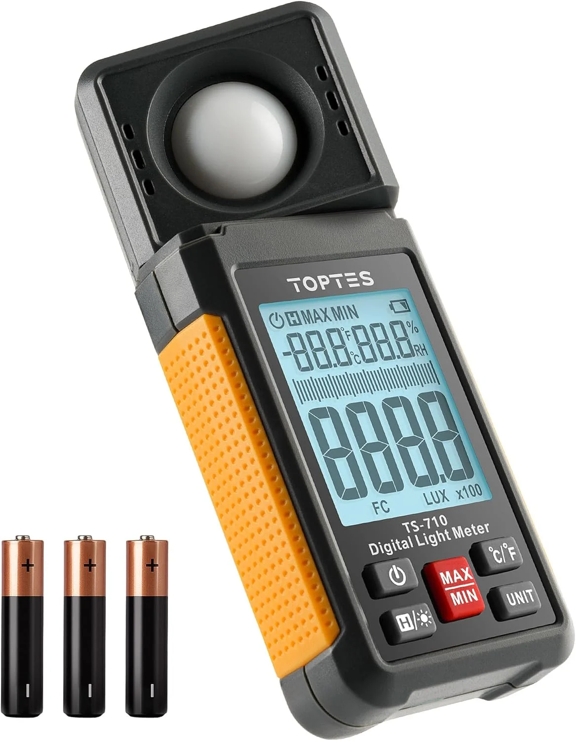 نورسنج TopTes TS-710، لوکس/فوت کندل با سنسور چرخان 180 درجه، محدوده 200,000 لوکس، نورسنج برای گیاهان، LED در خانه، مدارس و دفاتر - شامل باتری نورسنج TopTes TS-710، لوکس/فوت کندل با سنسور چرخان 180 درجه، محدوده 200,000 لوکس، نورسنج برای گیاهان، LED در خانه، مدارس و دفاتر - شامل باتری