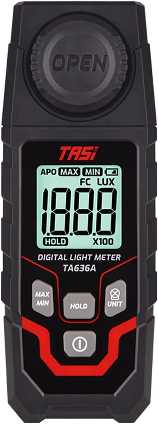 نور سنج دیجیتال TA636A، لوکس متر دستی، فتومتر با سنسور یکپارچه، صفحه نمایش ال سی دی 4 رقمی، محدوده اندازه گیری 0 تا 200000، انتخاب واحد لوکس/FC، تستر لوکس متر برای رشد نور سنج دیجیتال TA636A، لوکس متر دستی، فتومتر با سنسور یکپارچه، صفحه نمایش ال سی دی 4 رقمی، محدوده اندازه گیری 0 تا 200000، انتخاب واحد لوکس/FC، تستر لوکس متر برای رشد