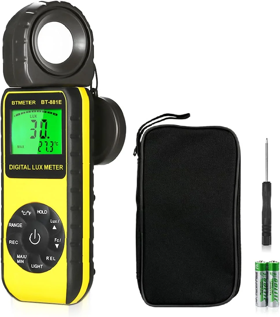 نورسنج دیجیتال مدل BTMETER BT-881E، اندازه گیری نور 0.01~300,000 لوکس (0.01~30,000 FC)، مناسب برای گیاهان و تست نور آکواریوم نورسنج دیجیتال مدل BTMETER BT-881E، اندازه گیری نور 0.01~300,000 لوکس (0.01~30,000 FC)، مناسب برای گیاهان و تست نور آکواریوم