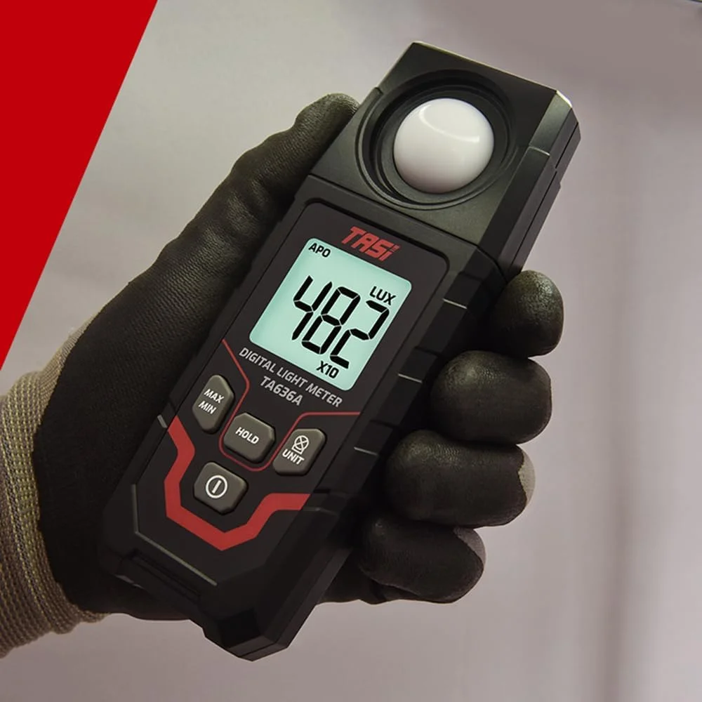 نور سنج دیجیتال TA636A، لوکس متر دستی، فتومتر با سنسور یکپارچه، صفحه نمایش ال سی دی 4 رقمی، محدوده اندازه گیری 0 تا 200000، انتخاب واحد لوکس/FC، تستر لوکس متر برای رشد نور سنج دیجیتال TA636A، لوکس متر دستی، فتومتر با سنسور یکپارچه، صفحه نمایش ال سی دی 4 رقمی، محدوده اندازه گیری 0 تا 200000، انتخاب واحد لوکس/FC، تستر لوکس متر برای رشد