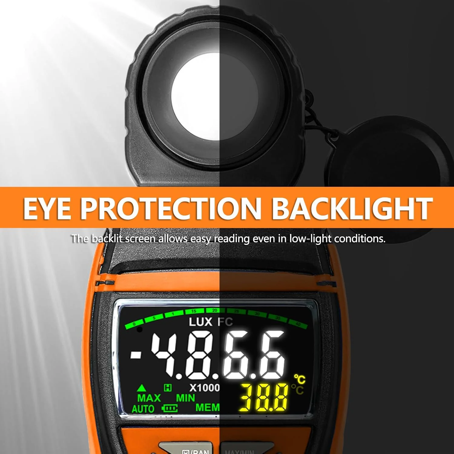 نورسنج، لوکس متر دیجیتال 0.1-400,000 لوکس، آشکارساز قابل چرخش 270 درجه، صفحه نمایش بزرگ رنگی با نور پس زمینه، نورسنج دما لوکس متر لومن متر برای عکاسی و پرورش گیاهان 8801A نورسنج، لوکس متر دیجیتال 0.1-400,000 لوکس، آشکارساز قابل چرخش 270 درجه، صفحه نمایش بزرگ رنگی با نور پس زمینه، نورسنج دما لوکس متر لومن متر برای عکاسی و پرورش گیاهان 8801A