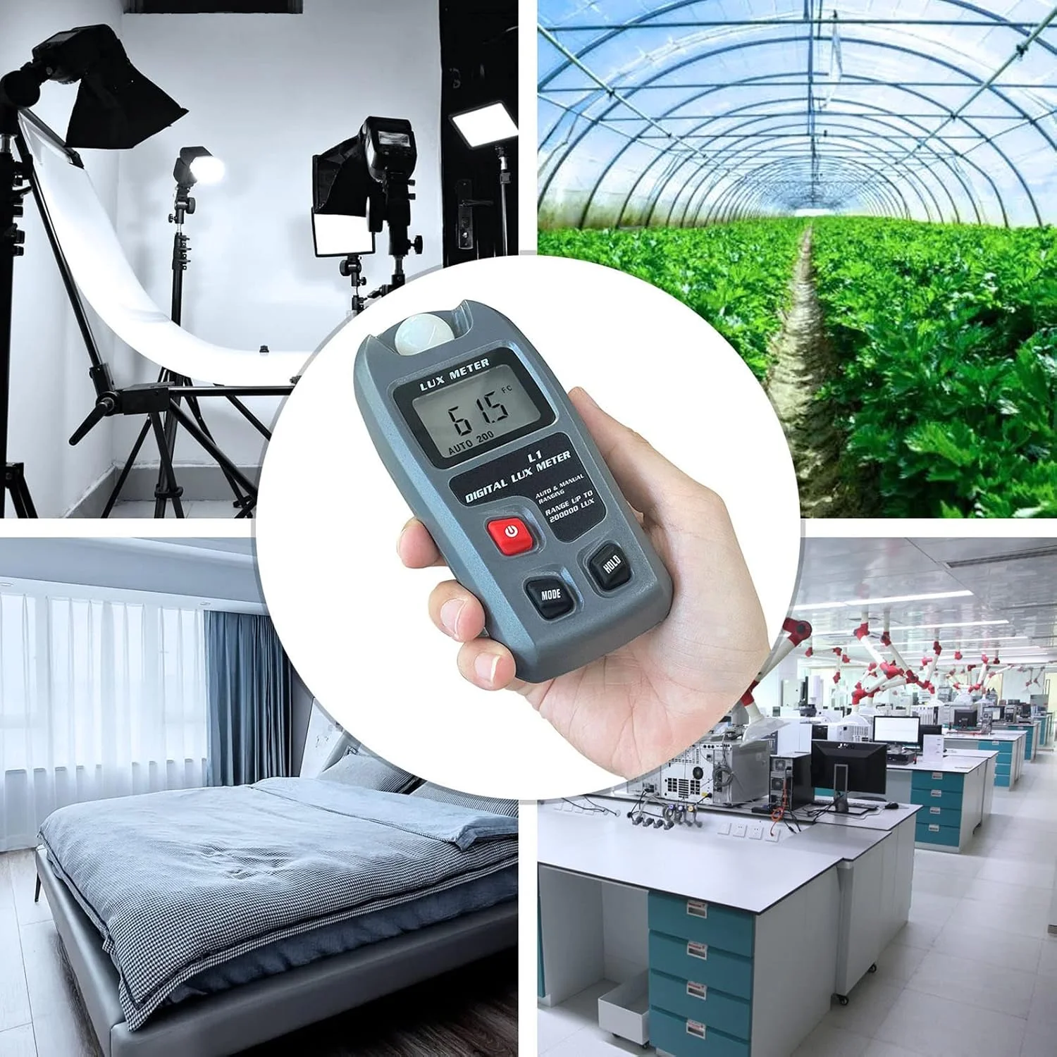 نورسنج دیجیتال Asixxsix، لوکس متر دیجیتال 0.1-20000LX، محدوده اندازه گیری 0.01-20000 FC با صفحه نمایش LCD، نگه داشتن داده ها، ذخیره سازی داده ها برای تست نور داخلی و خارجی نورسنج دیجیتال Asixxsix، لوکس متر دیجیتال 0.1-20000LX، محدوده اندازه گیری 0.01-20000 FC با صفحه نمایش LCD، نگه داشتن داده ها، ذخیره سازی داده ها برای تست نور داخلی و خارجی