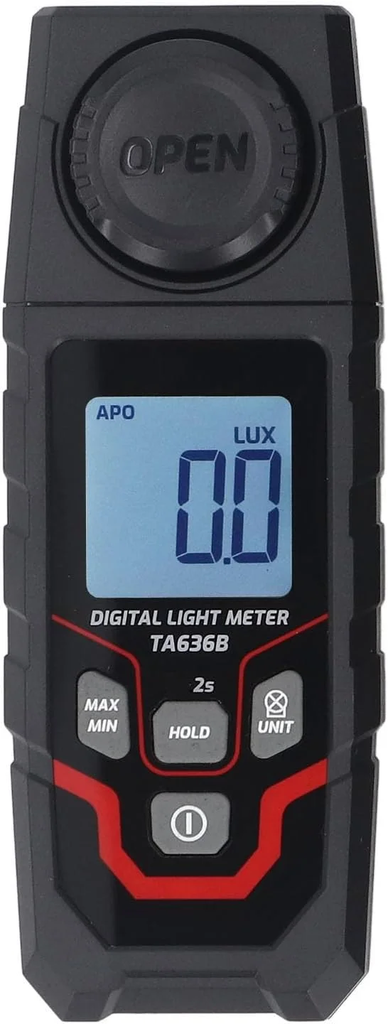 نور سنج دیجیتال Luocute، محدوده 0.1 تا 200000 لوکس با قابلیت ثبت و انتقال داده، تستر نور دستی برای گیاهان، عکاسی و باغ نور سنج دیجیتال Luocute، محدوده 0.1 تا 200000 لوکس با قابلیت ثبت و انتقال داده، تستر نور دستی برای گیاهان، عکاسی و باغ