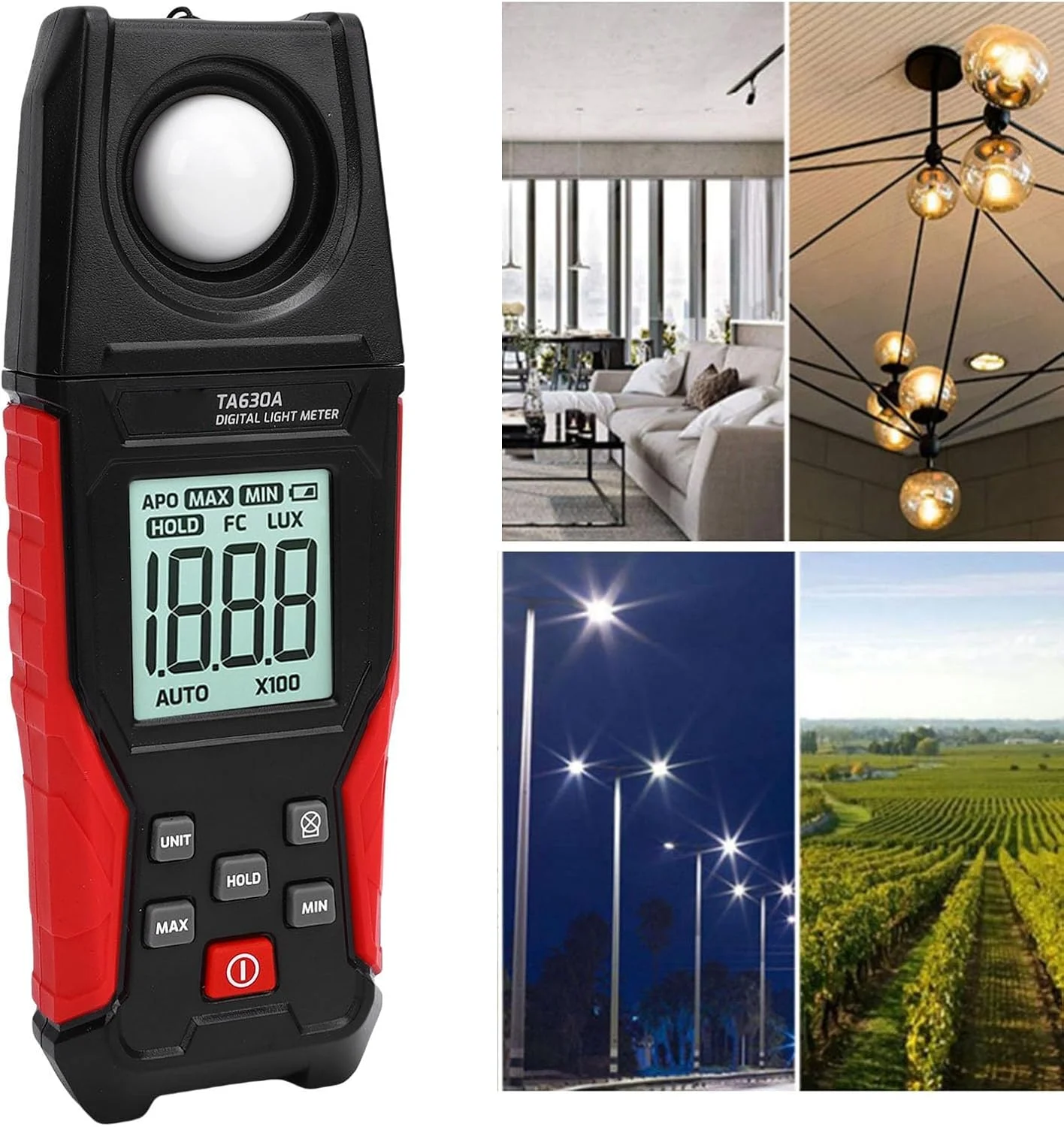 نورسنج دیجیتال، نمایشگر نورسنج با قابلیت نگهداری داده و خاموش شدن خودکار برای عکاسی داخلی و خارجی، گیاهان، چراغ های LED نورسنج دیجیتال، نمایشگر نورسنج با قابلیت نگهداری داده و خاموش شدن خودکار برای عکاسی داخلی و خارجی، گیاهان، چراغ های LED