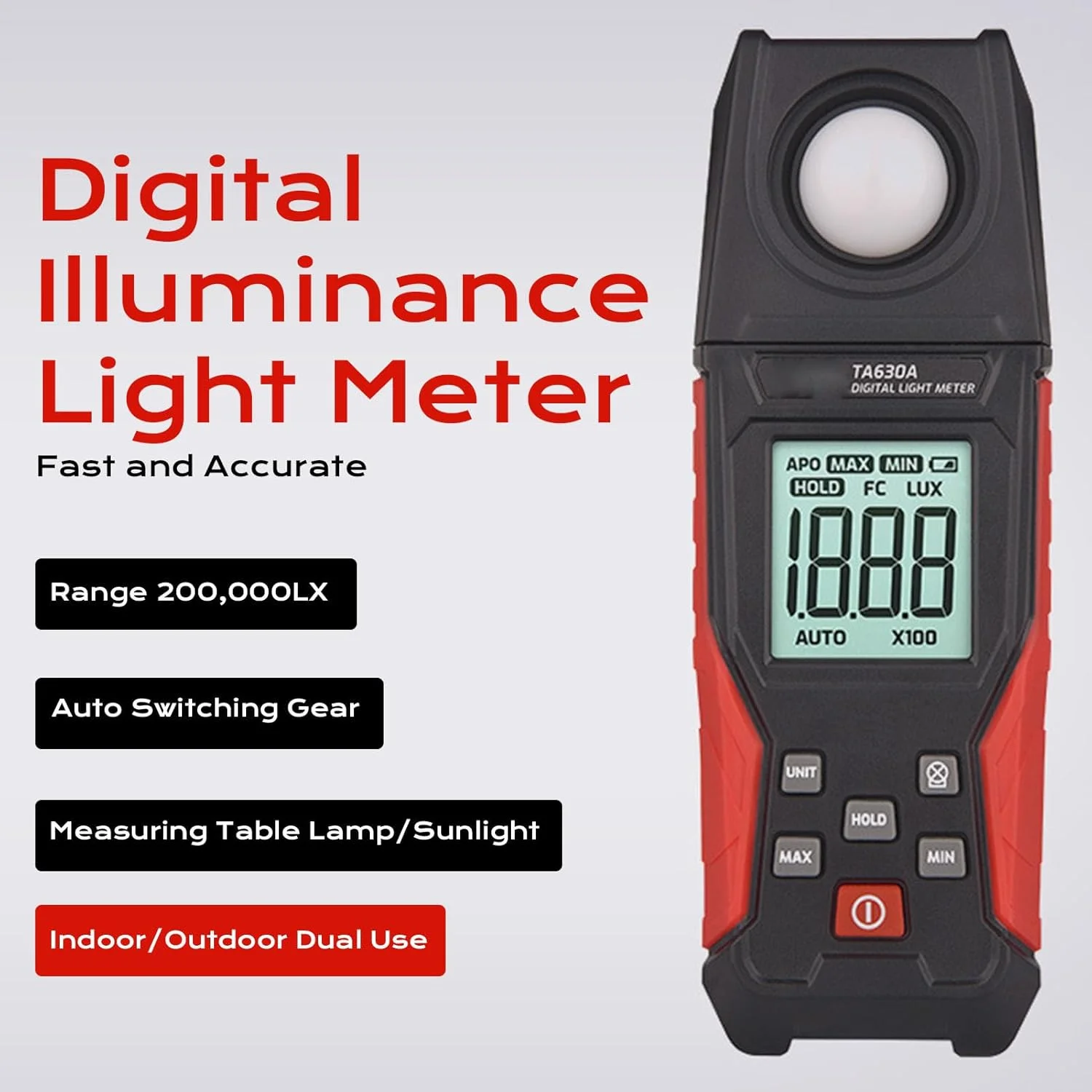 نورسنج دیجیتال، نمایشگر نورسنج با قابلیت نگهداری داده و خاموش شدن خودکار برای عکاسی داخلی و خارجی، گیاهان، چراغ های LED نورسنج دیجیتال، نمایشگر نورسنج با قابلیت نگهداری داده و خاموش شدن خودکار برای عکاسی داخلی و خارجی، گیاهان، چراغ های LED