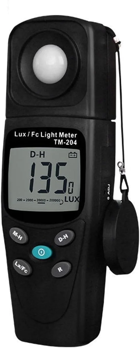 نورسنج، نورسنج دیجیتال LUX/FC 200,000 لوکس، تست طیف نور با محدوده خودکار به همراه رطوبت محیط و دماسنج