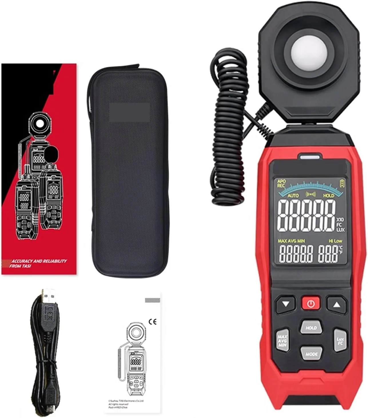 نورسنج، نورسنج دیجیتال لوکس متر با پروب جداشدنی، فتومتر 200000 لوکس/Fc، تستر محیطی (632B)