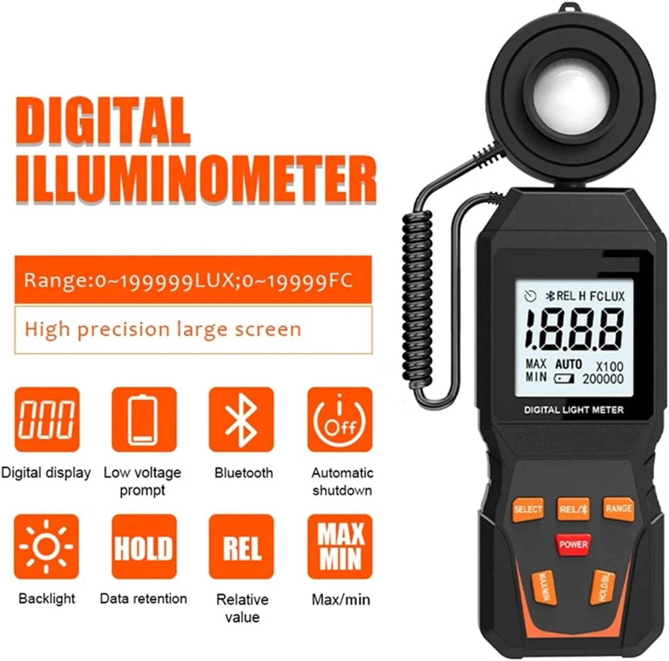 نورسنج، لوکس متر دیجیتال حداکثر 200,000 لوکس، تست لوکس و FC، نورسنج خودرو، لوکس متر ال سی دی نورسنج، لوکس متر دیجیتال حداکثر 200,000 لوکس، تست لوکس و FC، نورسنج خودرو، لوکس متر ال سی دی