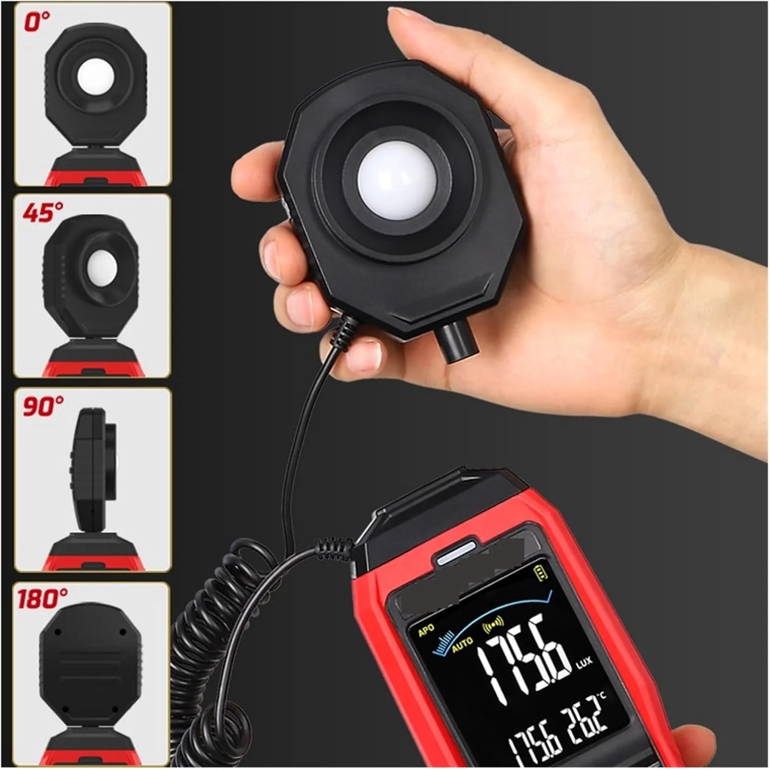 نورسنج، نورسنج دیجیتال لوکس متر با پروب جداشدنی، فتومتر 200000 لوکس/Fc، تستر محیطی (632B) نورسنج، نورسنج دیجیتال لوکس متر با پروب جداشدنی، فتومتر 200000 لوکس/Fc، تستر محیطی (632B)