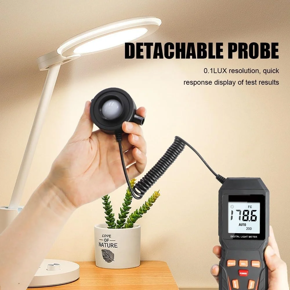 نورسنج دیجیتال با حداکثر 200,000 لوکس، لوکس متر، نورسنج روشنایی، فتومتر LCD اتوماتیک نورسنج دیجیتال با حداکثر 200,000 لوکس، لوکس متر، نورسنج روشنایی، فتومتر LCD اتوماتیک