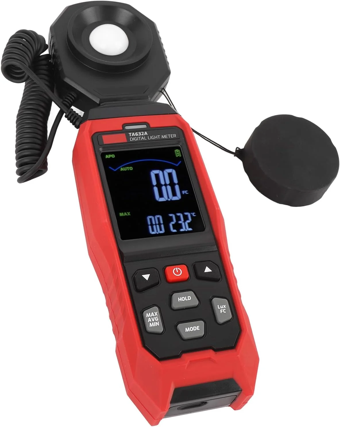 نورسنج دیجیتال، 0-200000 لوکس، تستر روشنایی جداشدنی با پروب چرخان 360 درجه، نورسنج دیجیتال با اعلان صوتی و نوری نورسنج دیجیتال، 0-200000 لوکس، تستر روشنایی جداشدنی با پروب چرخان 360 درجه، نورسنج دیجیتال با اعلان صوتی و نوری