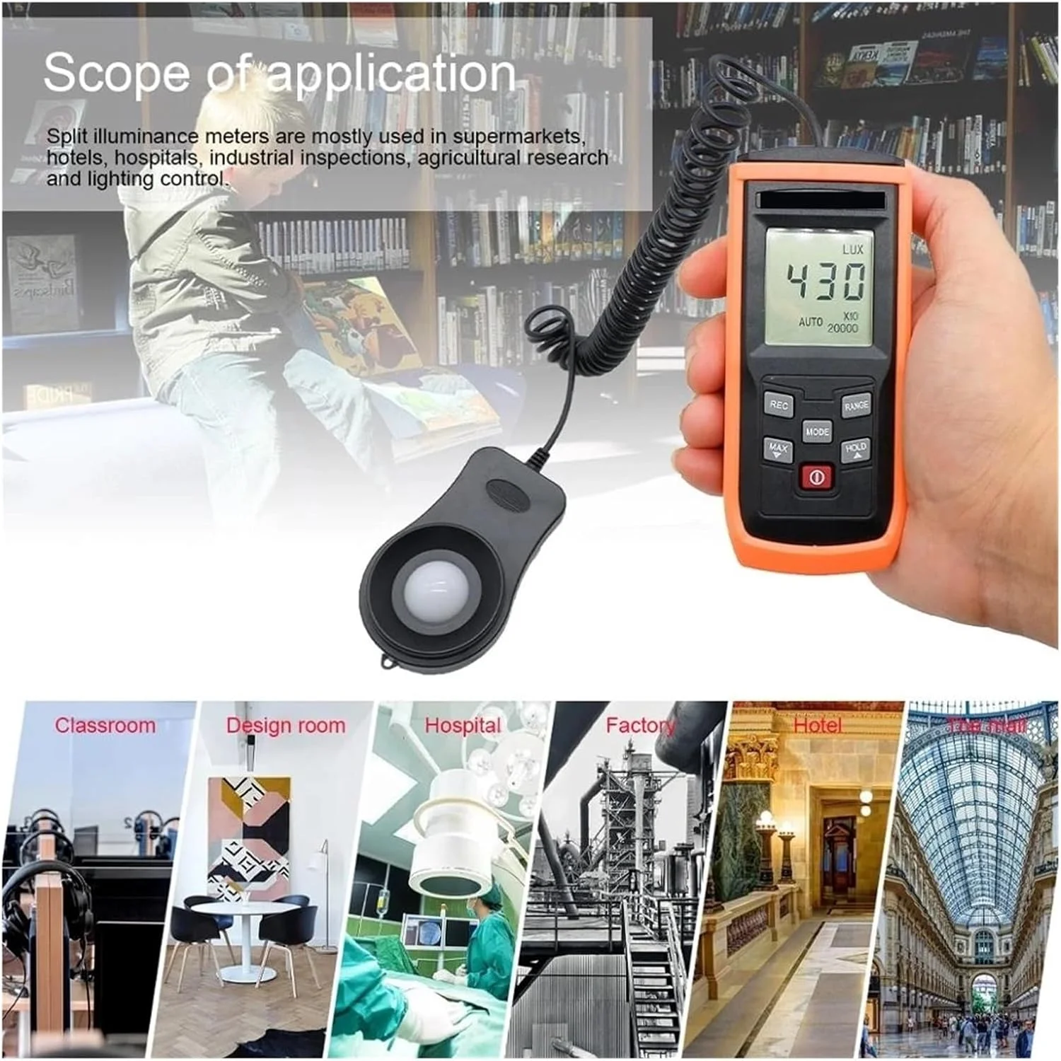 نورسنج دیجیتال، نورسنج دستی LCD عکاسی لومینومتر حداکثر حداقل 0-200000 LUX فوتومتر تستر روشنایی نورسنج دیجیتال، نورسنج دستی LCD عکاسی لومینومتر حداکثر حداقل 0-200000 LUX فوتومتر تستر روشنایی