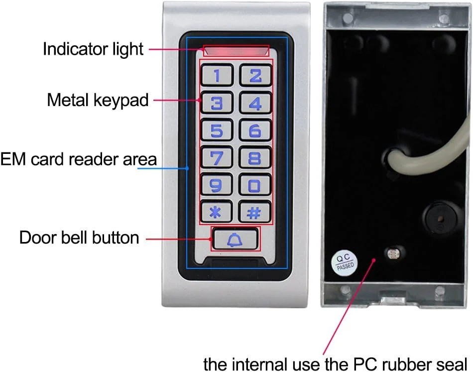 صفحه کلید کنترل دسترسی NN99 IP68 ضد آب صفحه کلید کنترلر دسترسی RFID کارت خوان EM 125KHz به همراه 10 عدد جاسوئیچی صفحه کلید کنترل دسترسی NN99 IP68 ضد آب صفحه کلید کنترلر دسترسی RFID کارت خوان EM 125KHz به همراه 10 عدد جاسوئیچی