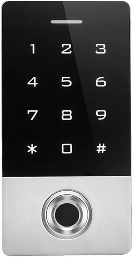 سیستم کنترل دسترسی FGGT، طراحی ضد آب کارت سگکی کنترل دسترسی اثر انگشت فلزی با 10 کلید برای قفل درب منزل (IC)