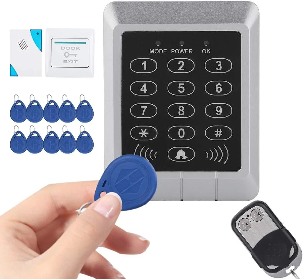 کیت سیستم کنترل دسترسی درب با قفل مغناطیسی الکتریکی، کارت، رمز عبور، مناسب برای امنیت خانه، شامل قفل مغناطیسی 180 کیلوگرمی، زنگ درب دینگدانگ، کنترل از راه دور، 10 جاسوئیچی و 1 دکمه خروج کیت سیستم کنترل دسترسی درب با قفل مغناطیسی الکتریکی، کارت، رمز عبور، مناسب برای امنیت خانه، شامل قفل مغناطیسی 180 کیلوگرمی، زنگ درب دینگدانگ، کنترل از راه دور، 10 جاسوئیچی و 1 دکمه خروج