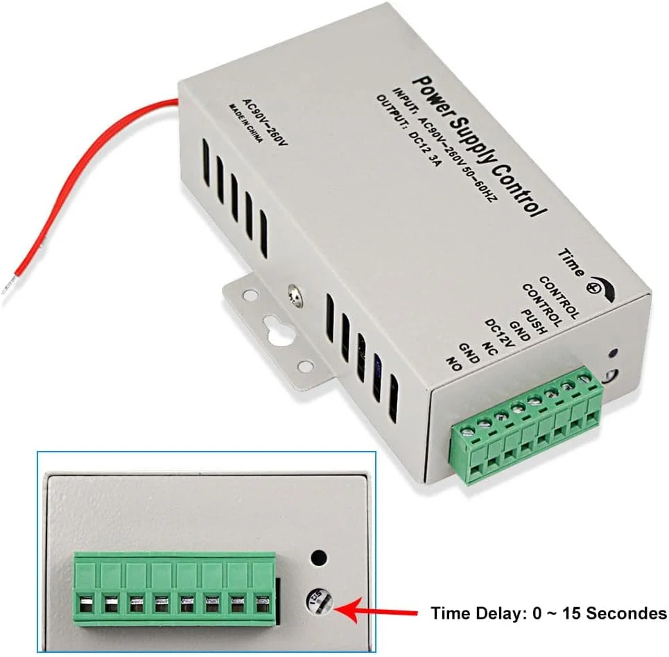 کیت سیستم کنترل دسترسی درب ضد آب FUSYTULY، صفحه کلید RFID خوان 125 کیلوهرتز + منبع تغذیه DC12V 3A + پوشش ضد آب + 15 عدد جاسوئیچی، بدون قفل برقی کیت سیستم کنترل دسترسی درب ضد آب FUSYTULY، صفحه کلید RFID خوان 125 کیلوهرتز + منبع تغذیه DC12V 3A + پوشش ضد آب + 15 عدد جاسوئیچی، بدون قفل برقی
