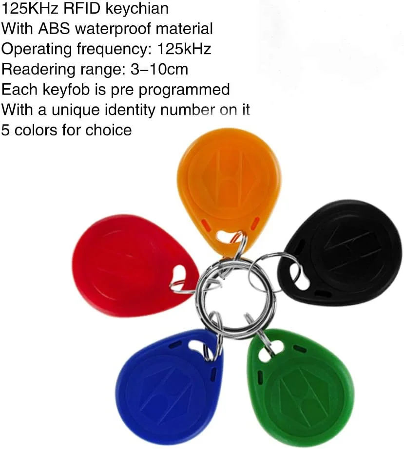 HENAXSAD HERNAS بسته 100 عددی جاسوئیچی RFID 125KHz، کارت کنترل دسترسی، کلیدهای قفل برقی ABS ضد آب، کارت EM4100، سازگار با ISO14443A، فقط خواندنی