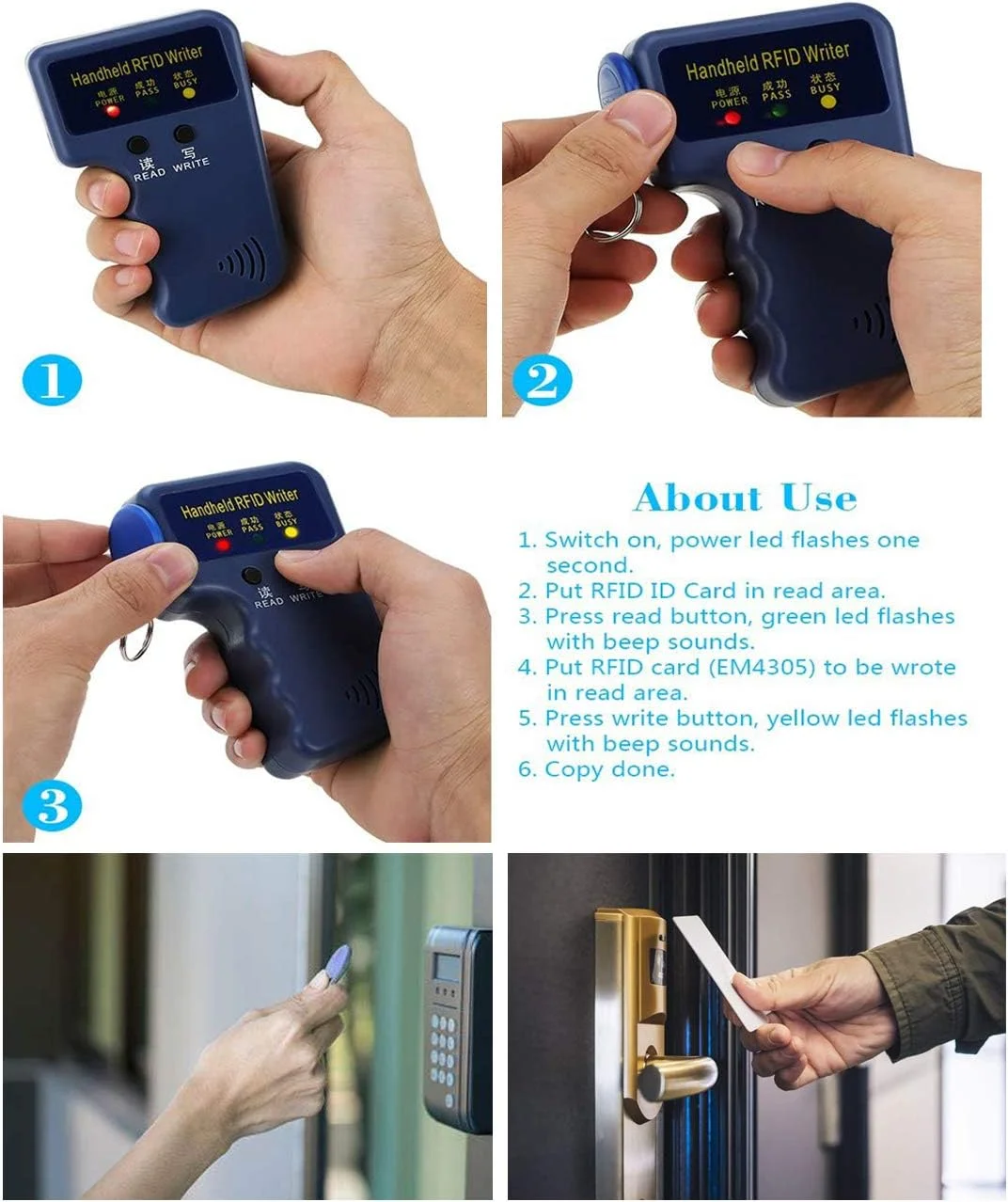 هرناس ۱۰۰ عددی جاسوئیچی RFID 125 کیلوهرتز، کارت کنترل دسترسی، کلیدهای قفل الکتریکی ABS ضد آب، کارت EM4100، سازگار با ISO14443A، فقط خواندنی