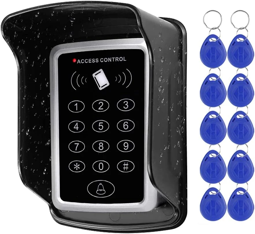 سیستم کنترل دسترسی صفحه کلید RFID مدل NN99، کارت خوان EM با فرکانس 125 کیلوهرتز، پوشش ضد آب و مقاوم در برابر باران، 10 عدد تگ جاکلیدی RFID - فلزی، مشکی - برای خانه، آپارتمان، دفتر سیستم کنترل دسترسی صفحه کلید RFID مدل NN99، کارت خوان EM با فرکانس 125 کیلوهرتز، پوشش ضد آب و مقاوم در برابر باران، 10 عدد تگ جاکلیدی RFID - فلزی، مشکی - برای خانه، آپارتمان، دفتر