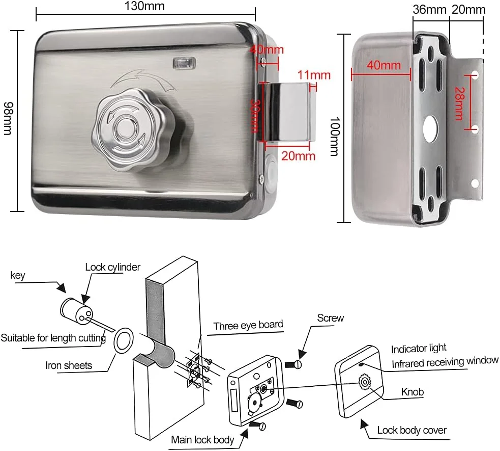 قفل درب هوشمند الکتریکی کنترل از راه دور کومو برای سیستم کنترل دسترسی درب، محافظت از ورودی خانه قفل درب هوشمند الکتریکی کنترل از راه دور کومو برای سیستم کنترل دسترسی درب، محافظت از ورودی خانه