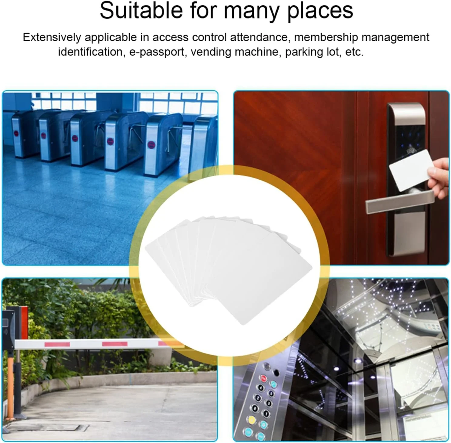 مجموعه کارت شناسایی هوشمند بدون تماس KOSDFOGE RFID برای کنترل دسترسی مجاورت EM4100 125kHz فقط خواندنی PVC سفید 100 عددی مجموعه کارت شناسایی هوشمند بدون تماس KOSDFOGE RFID برای کنترل دسترسی مجاورت EM4100 125kHz فقط خواندنی PVC سفید 100 عددی